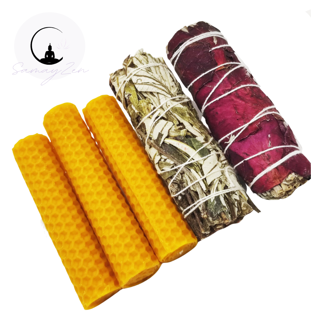 Kit sahumerios con velas de miel